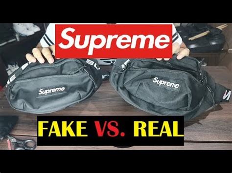 fake vs real supreme waist bag ss18|authentic supreme vs fake logo.